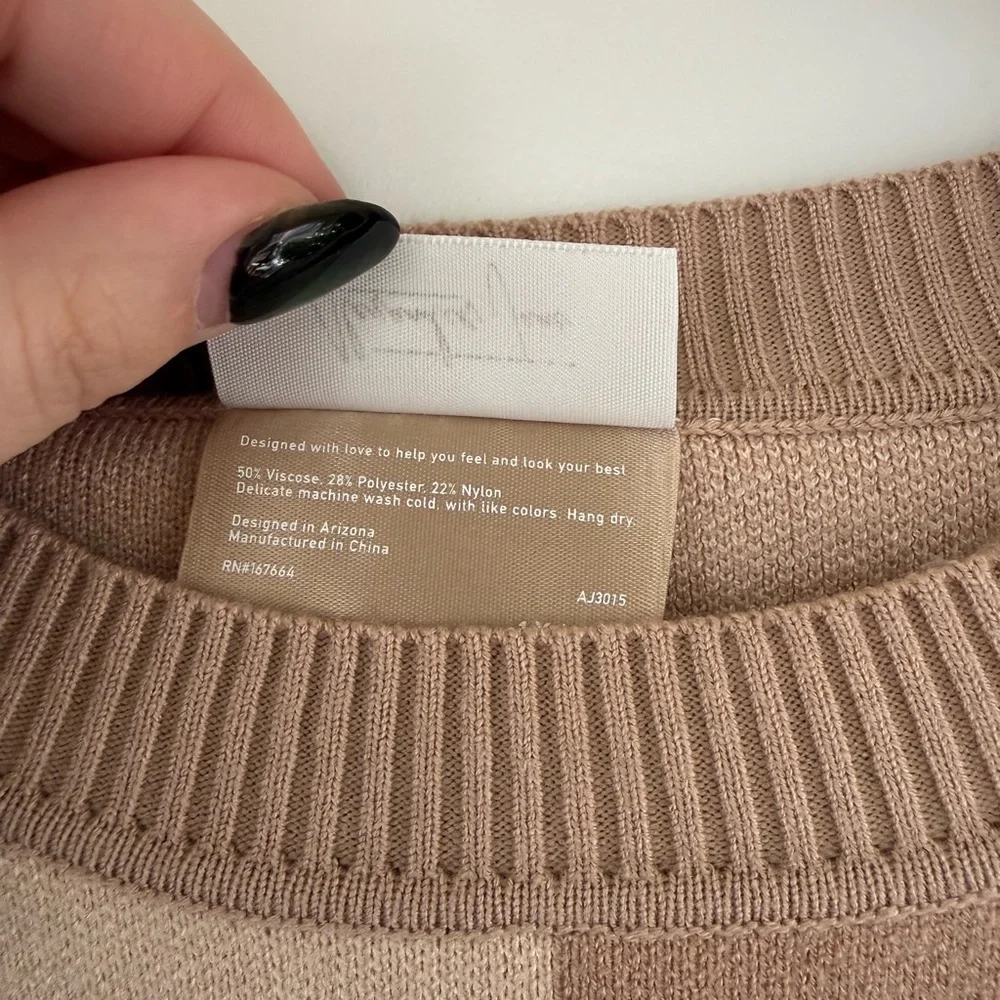 Alexander Jane Checkered Brown and Cream Sweater - Picture 4 of 4